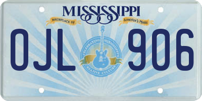 MS license plate OJL906