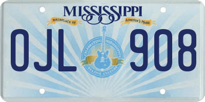 MS license plate OJL908