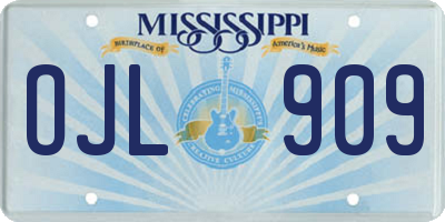 MS license plate OJL909