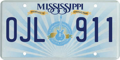 MS license plate OJL911