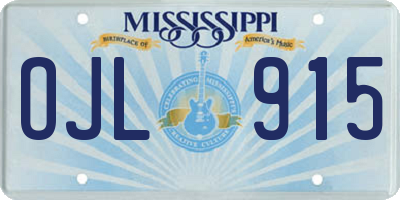 MS license plate OJL915