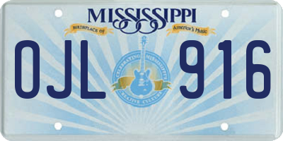 MS license plate OJL916