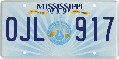 MS license plate OJL917
