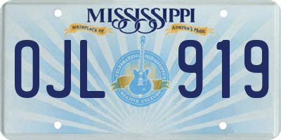 MS license plate OJL919
