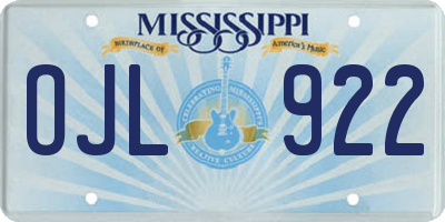 MS license plate OJL922