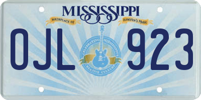 MS license plate OJL923