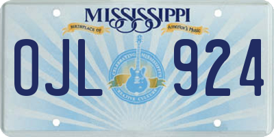 MS license plate OJL924