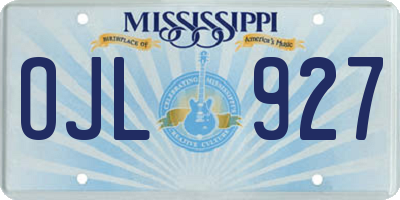 MS license plate OJL927