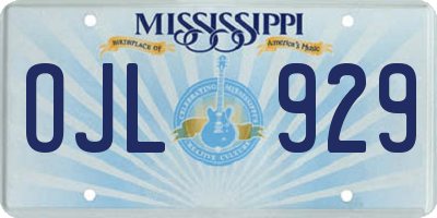 MS license plate OJL929