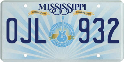 MS license plate OJL932