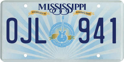MS license plate OJL941