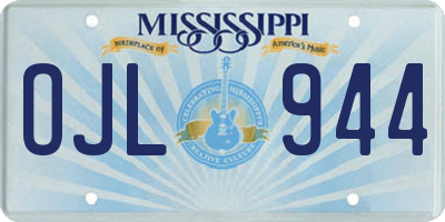 MS license plate OJL944