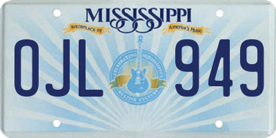 MS license plate OJL949