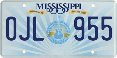 MS license plate OJL955