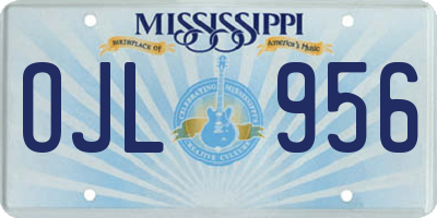 MS license plate OJL956