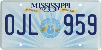 MS license plate OJL959