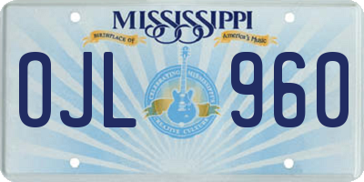 MS license plate OJL960