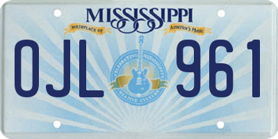 MS license plate OJL961