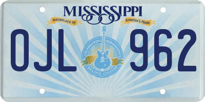 MS license plate OJL962