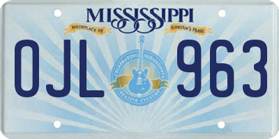 MS license plate OJL963