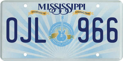 MS license plate OJL966