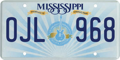 MS license plate OJL968
