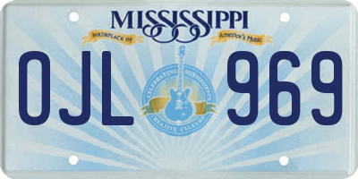 MS license plate OJL969