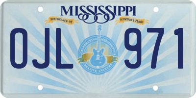 MS license plate OJL971