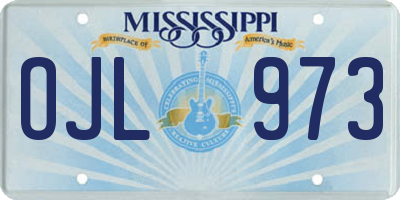MS license plate OJL973