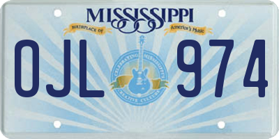 MS license plate OJL974