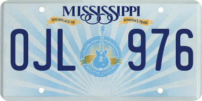 MS license plate OJL976
