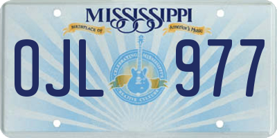 MS license plate OJL977