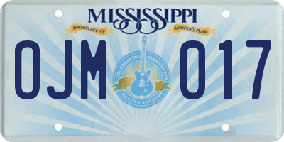 MS license plate OJM017