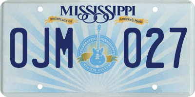 MS license plate OJM027