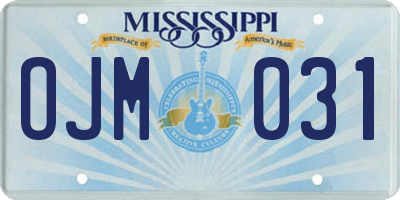 MS license plate OJM031