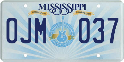 MS license plate OJM037