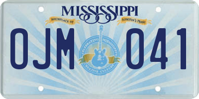 MS license plate OJM041