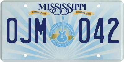 MS license plate OJM042