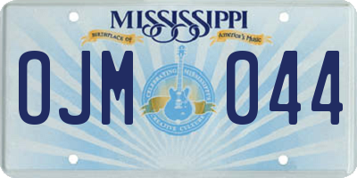 MS license plate OJM044
