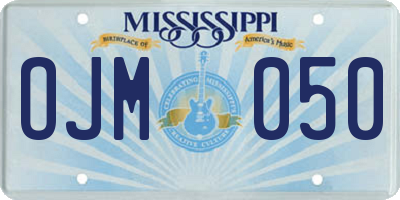 MS license plate OJM050