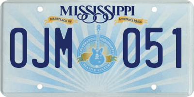 MS license plate OJM051