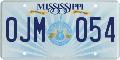 MS license plate OJM054