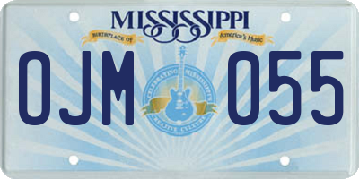 MS license plate OJM055