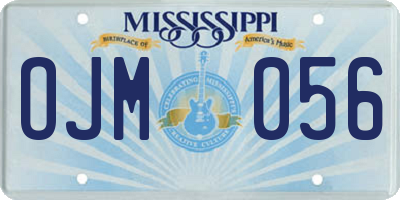 MS license plate OJM056