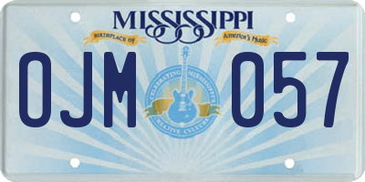 MS license plate OJM057