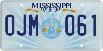 MS license plate OJM061
