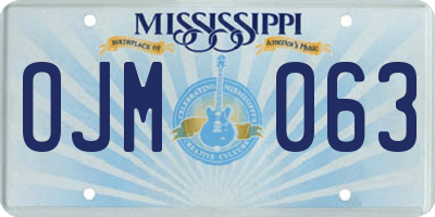 MS license plate OJM063