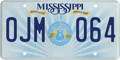 MS license plate OJM064