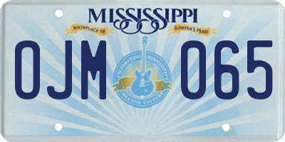 MS license plate OJM065