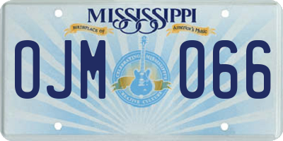 MS license plate OJM066
